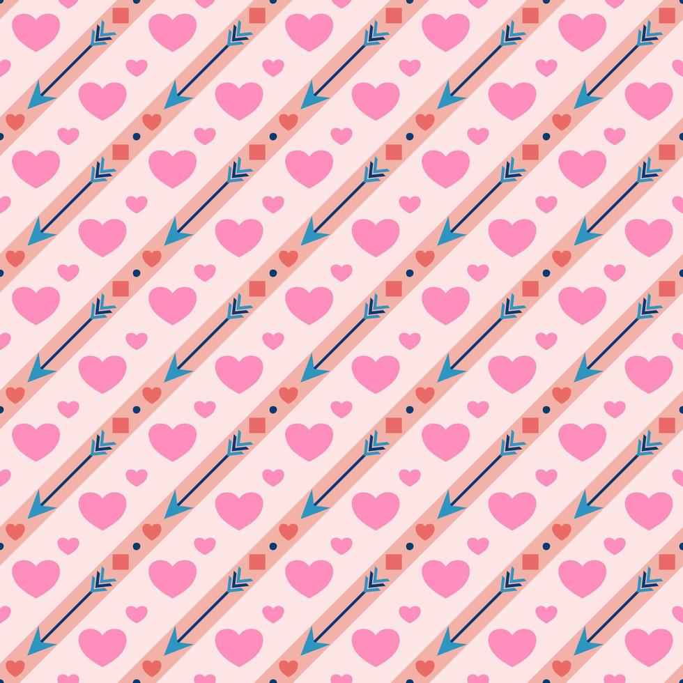corazón rosa puntos verdes fondo rosa pastel vector patrón sin fisuras, elemento para decorar la tarjeta de San Valentín, tela franela tartán impresión textil, papel pintado y envoltura de papel