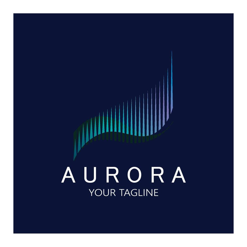 plantilla de vector de ilustración de icono de diseño de logotipo de aurora