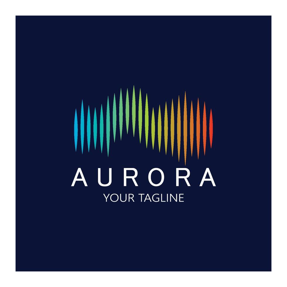 plantilla de vector de ilustración de icono de diseño de logotipo de aurora