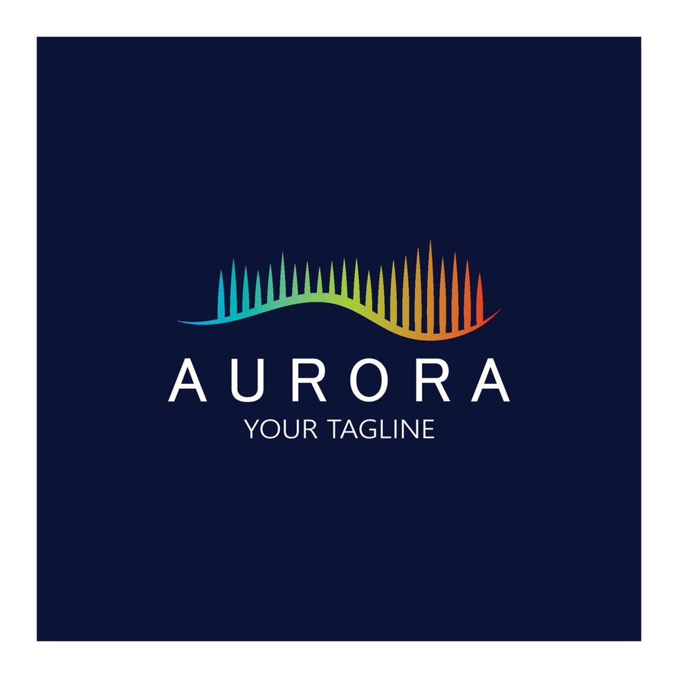 plantilla de vector de ilustración de icono de diseño de logotipo de aurora