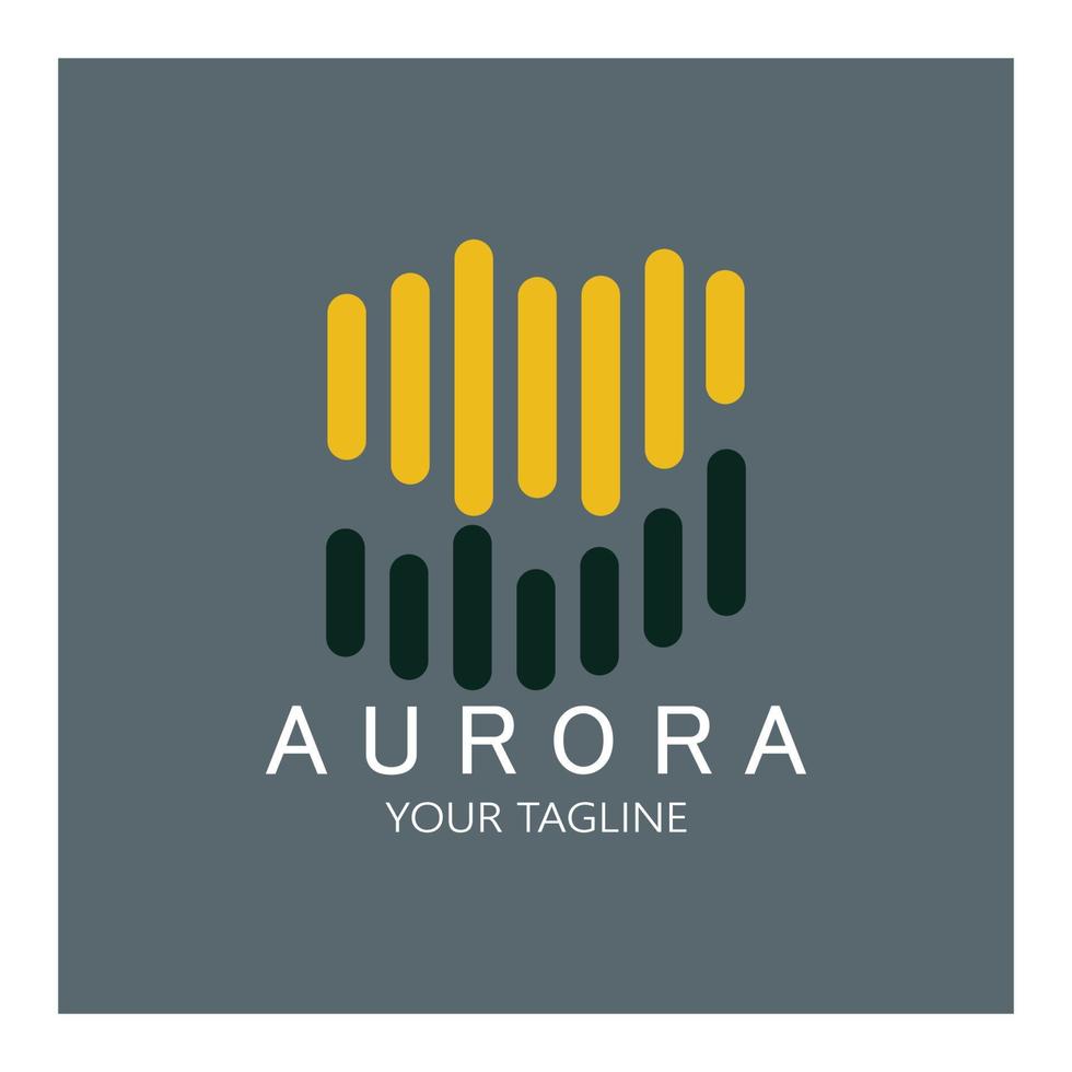 plantilla de vector de ilustración de icono de diseño de logotipo de aurora