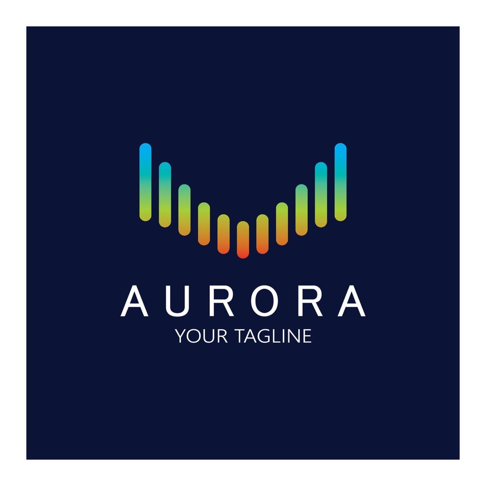 plantilla de vector de ilustración de icono de diseño de logotipo de aurora