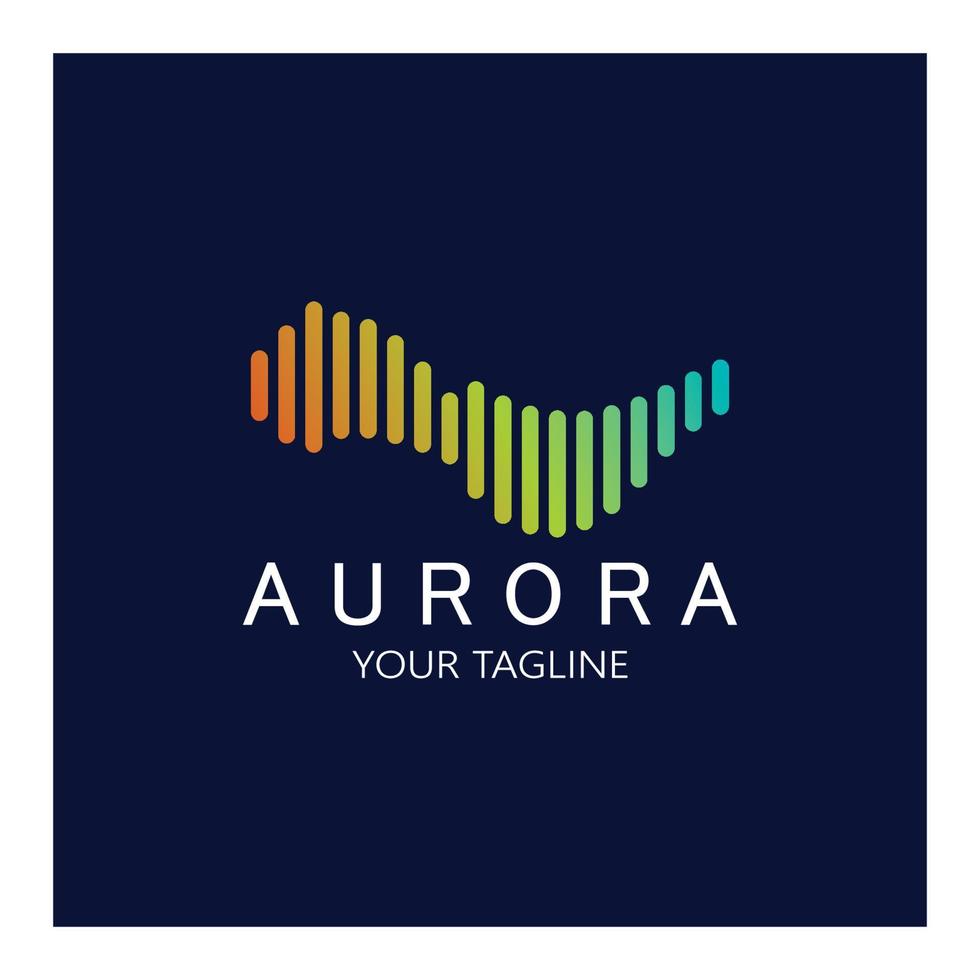 plantilla de vector de ilustración de icono de diseño de logotipo de aurora