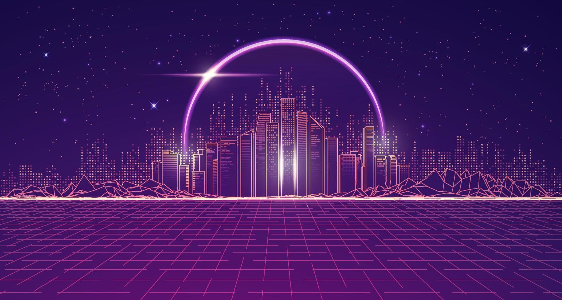 tech city scene vector