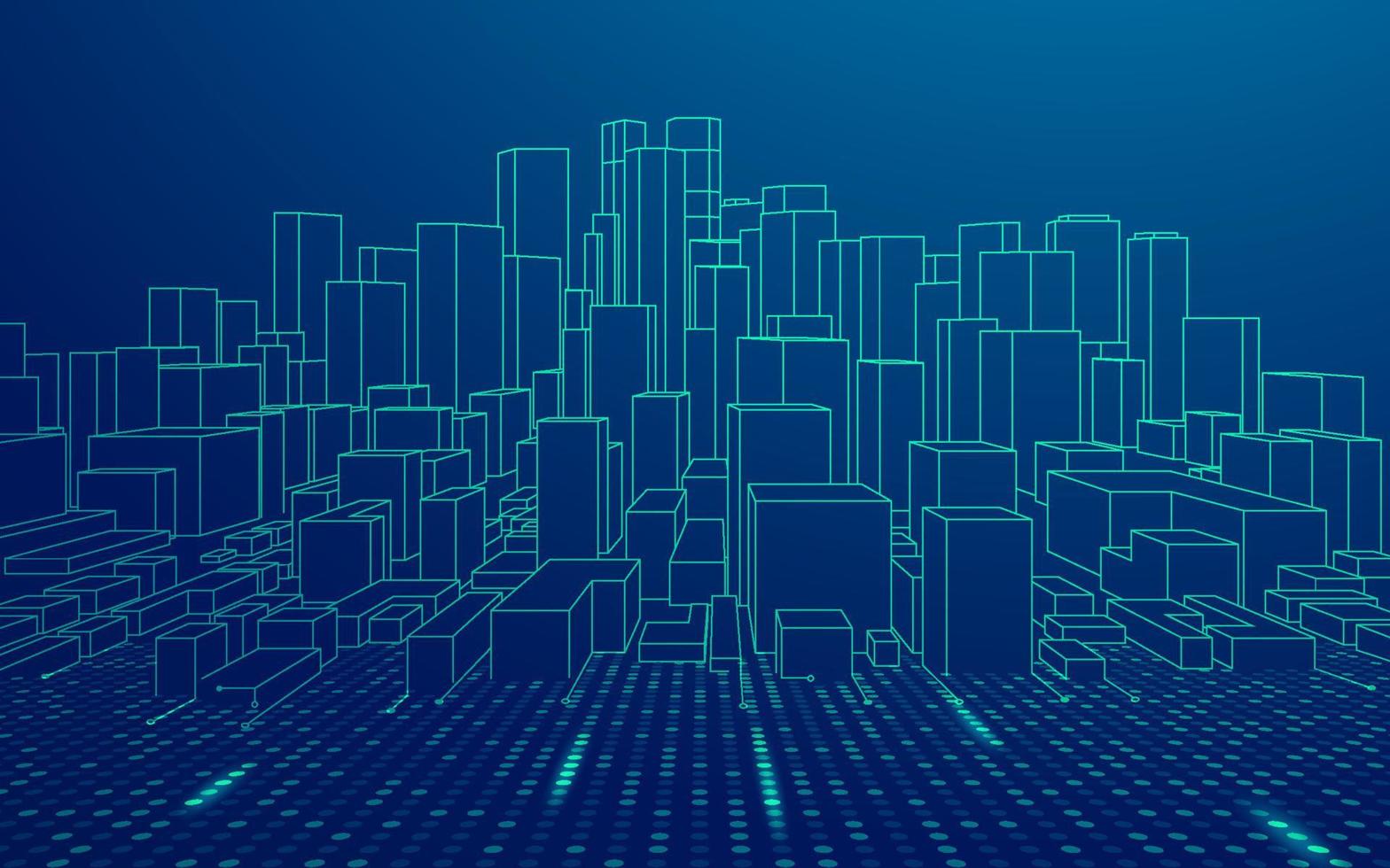 IOT city scene vector