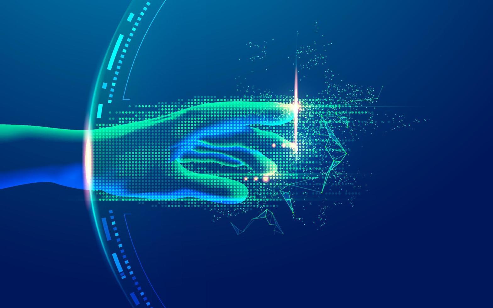 futuristic hand transform vector
