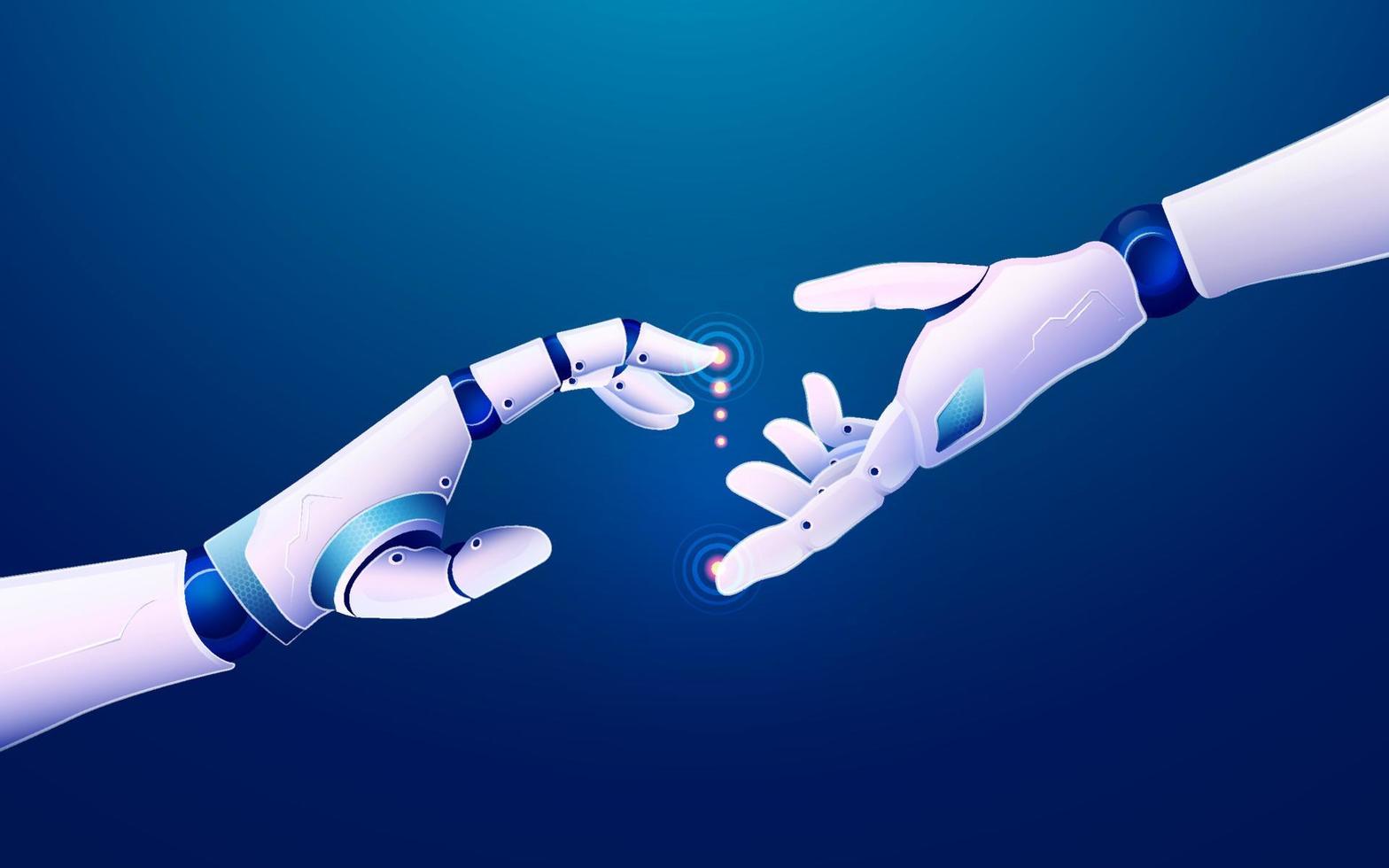 robotic hands reach vector