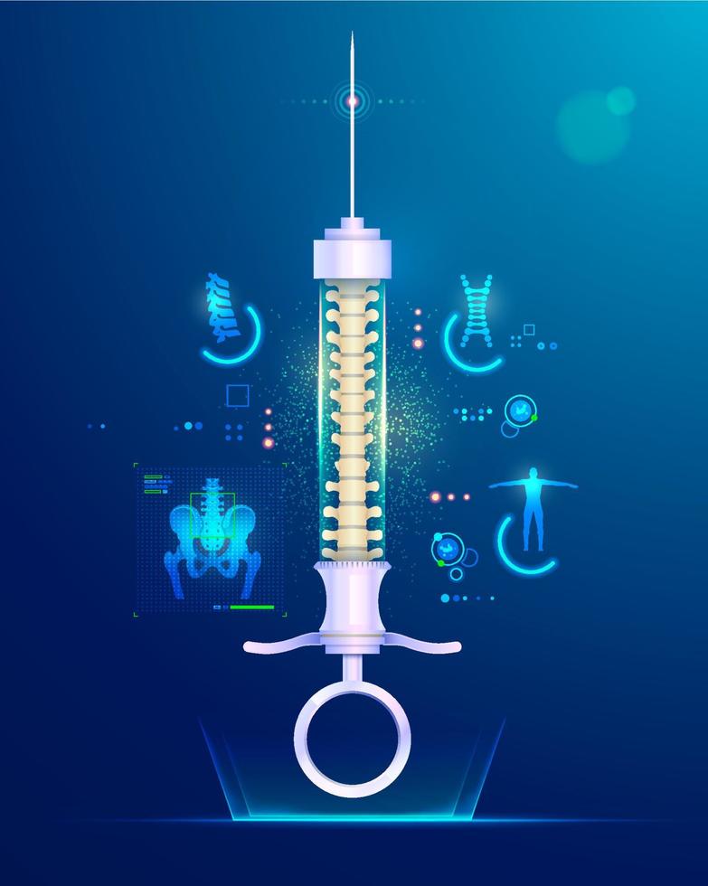 medical spine syringe vector