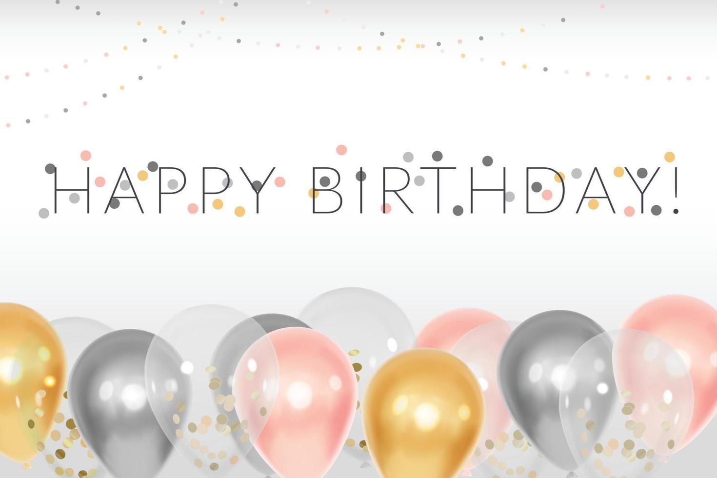 Happy birthday congratulations design with realistic balloons vector