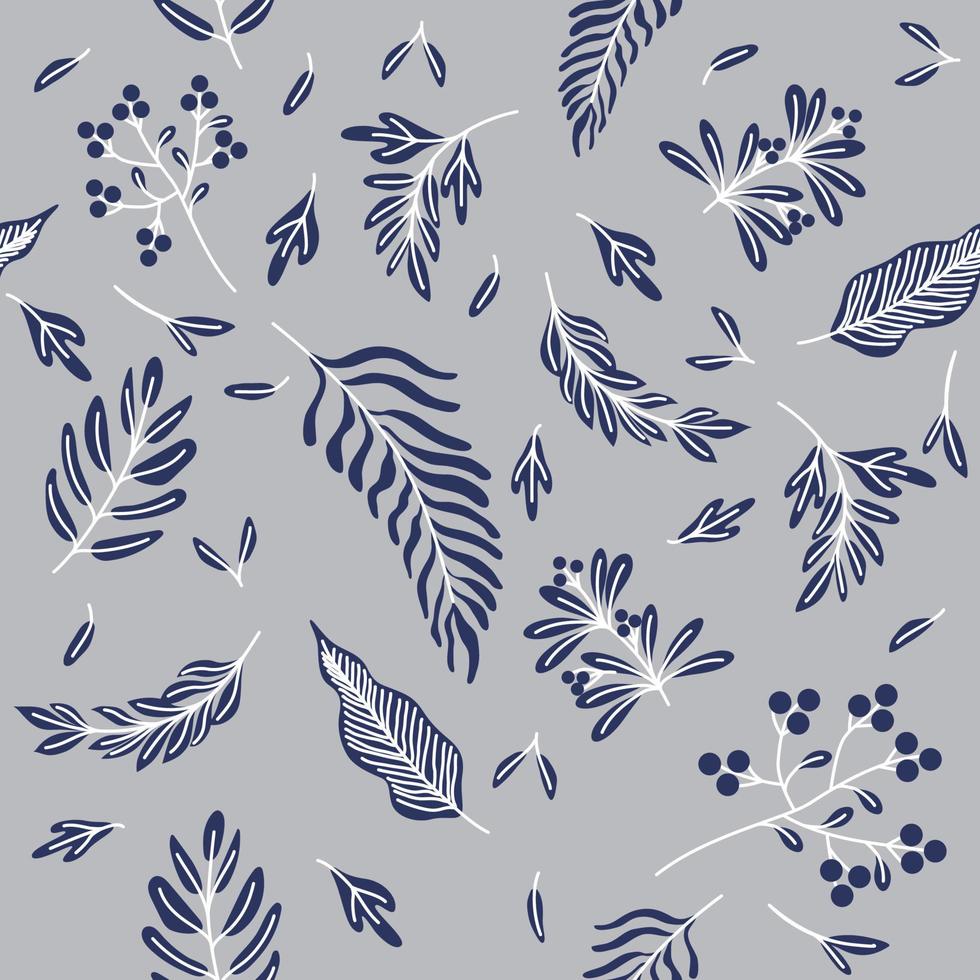 Tropical summer leaf Wallpaper seamless pattern design,line arts hand drawn outline design for fabric , print, cover, banner and invitation vector