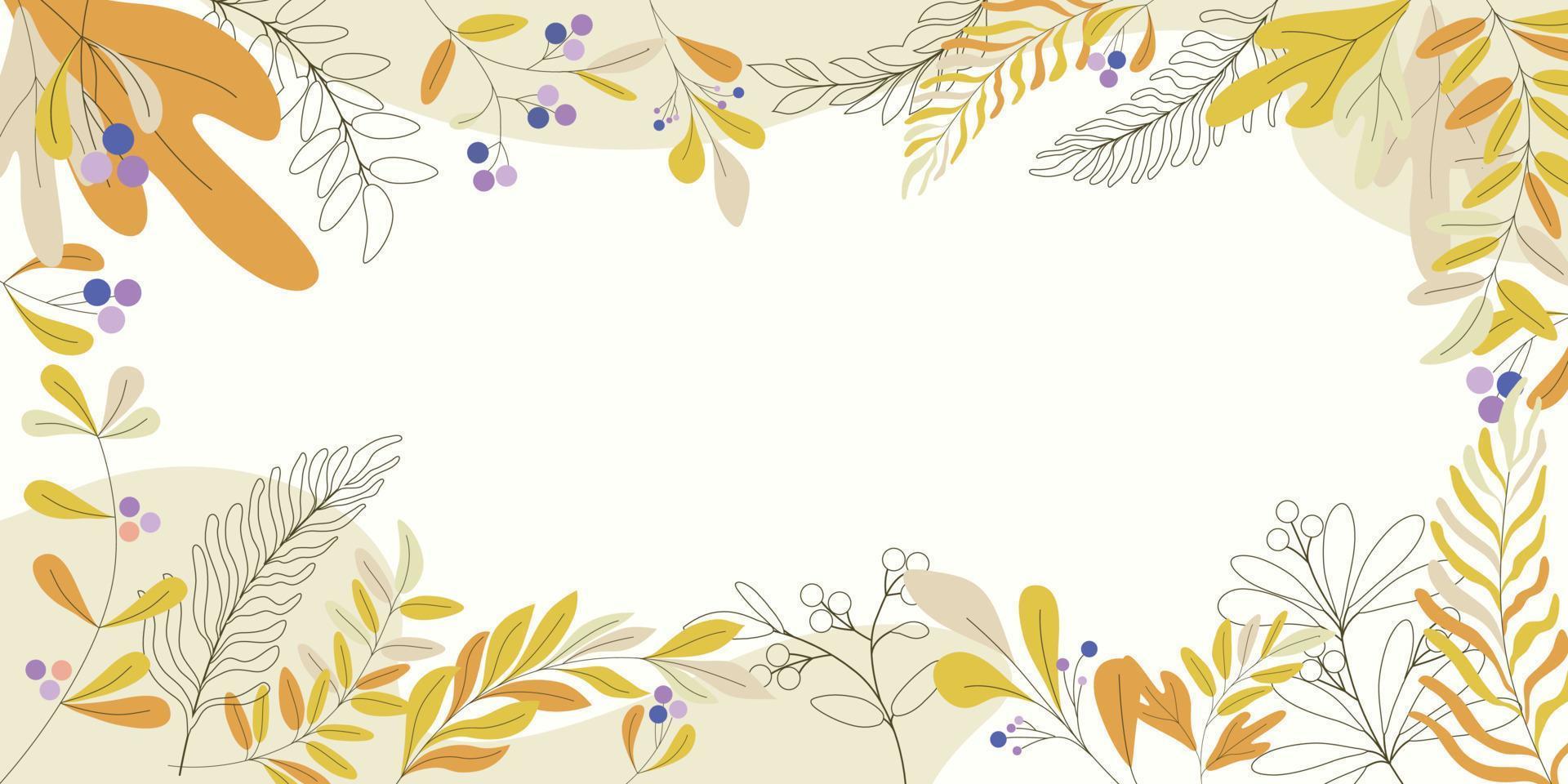 Background natural green leaves frame. Tropical summer leaf Wallpaper pattern design, Nature theme simple vector illustration