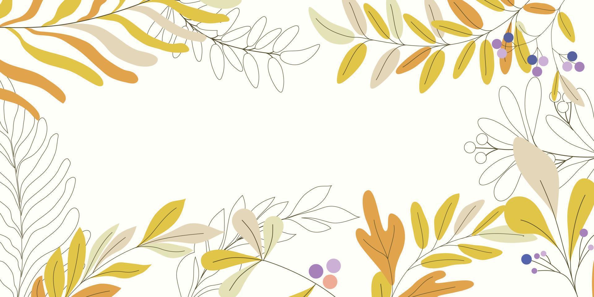 marco de hojas verdes naturales de fondo. diseño de patrón de papel tapiz de hoja de verano tropical, tema de la naturaleza simple ilustración vectorial vector