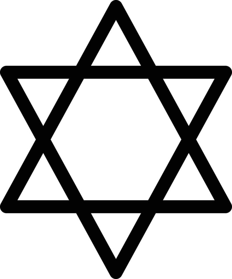 Judaism religious symbol black and white 2d icon vector