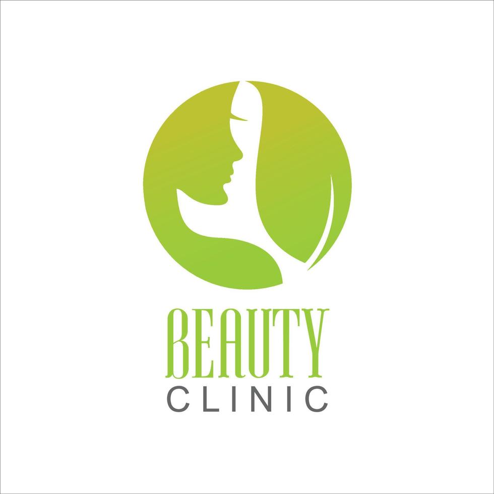 female face with leaves for beauty products vector