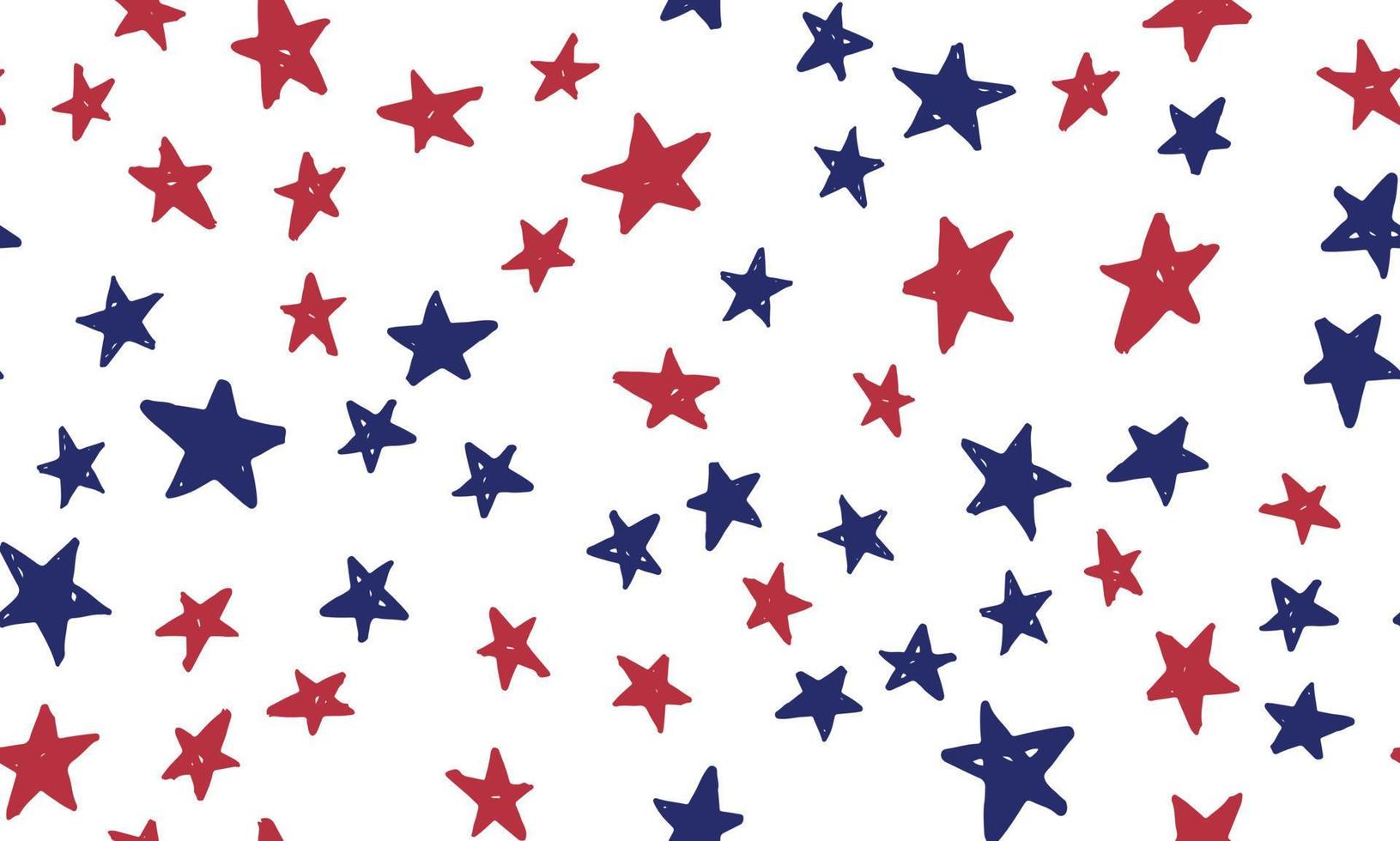 Independence Day USA. Presidents day. Hand drawn illustration. Stars grunge. vector