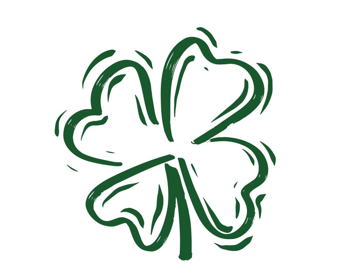 St. Patrick's Day, Retro Style Emblems leaf clover. vector