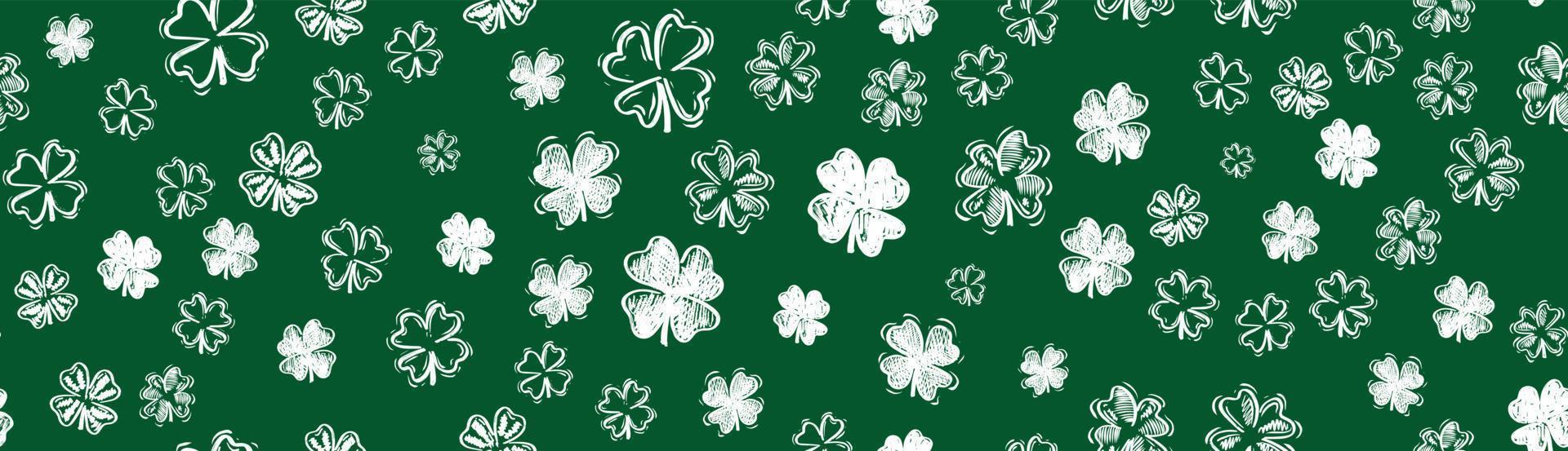 Saint Patricks Day, festive background with flying clover. vector