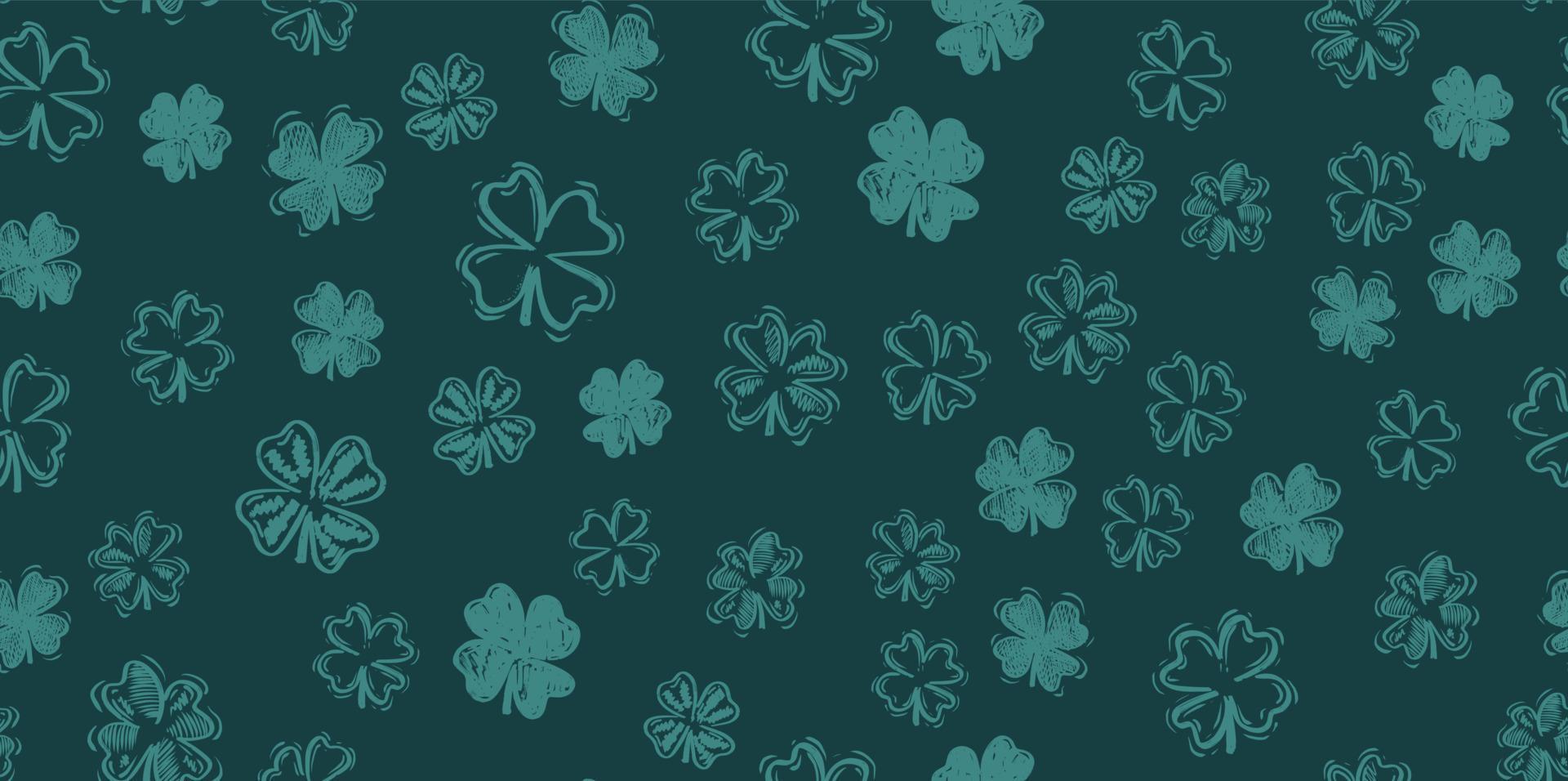 Saint Patricks Day, festive background with flying clover. vector