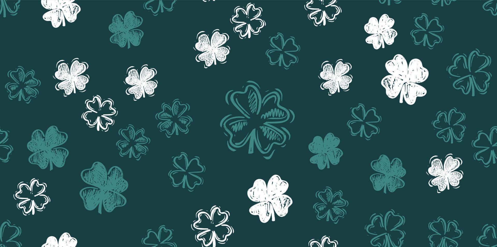 Saint Patricks Day, festive background with flying clover. vector