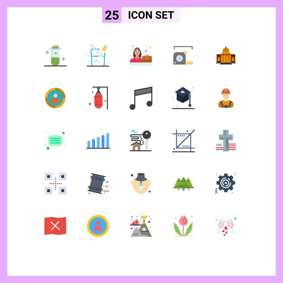25 Thematic Vector Flat Colors and Editable Symbols of whtiehouse roulette business meter measure Editable Vector Design Elements