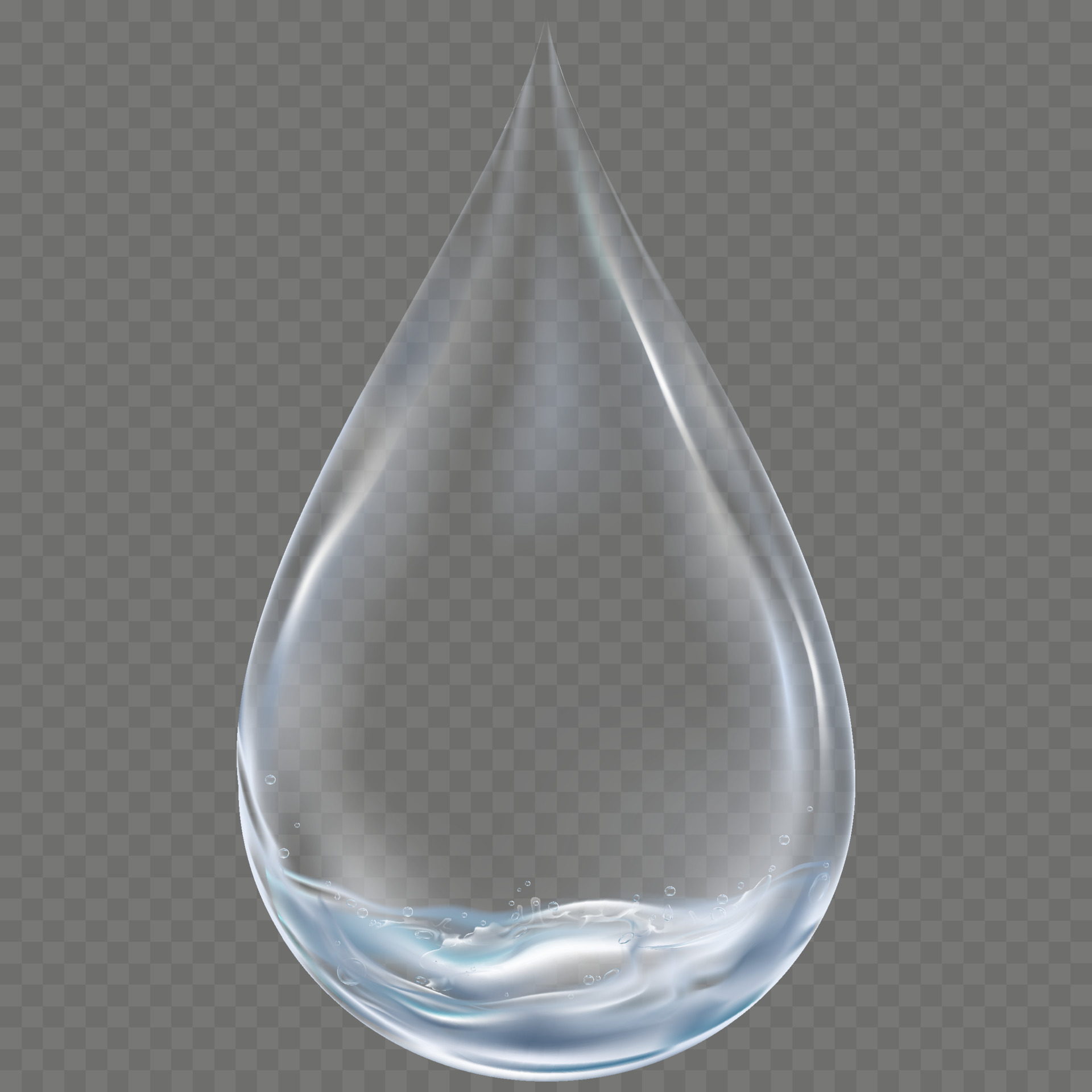 3D Water drop of Clean water,Single Blue Shiny Rain drop with