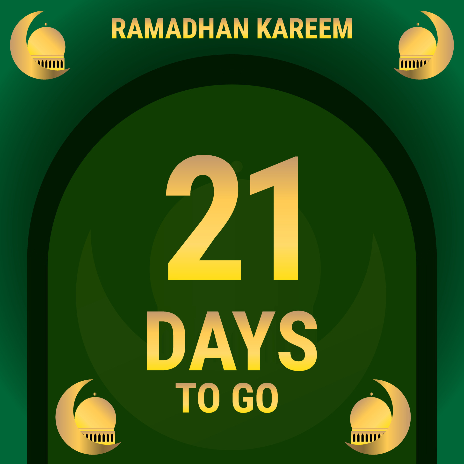 21 Days to go. Countdown leaves banner day. calculating the time for the month of Ramadan. Eps10