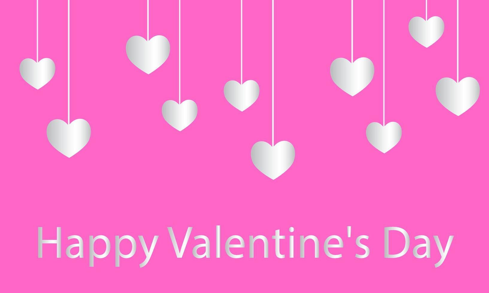 colgando elementos en forma de corazón sobre fondo rosa. símbolo vectorial de amor para mujeres felices, madre, día de San Valentín, diseño de tarjetas de felicitación de cumpleaños. eps10 vector