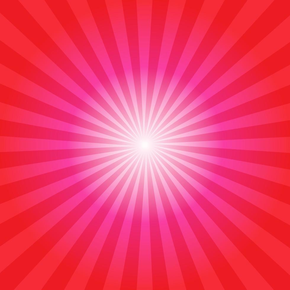 Sunlight background. Pink color burst background. Vector illustration. Sun beam ray sunburst pattern background. Retro circus backdrop. starburst wallpaper, poster, placard. Eps10