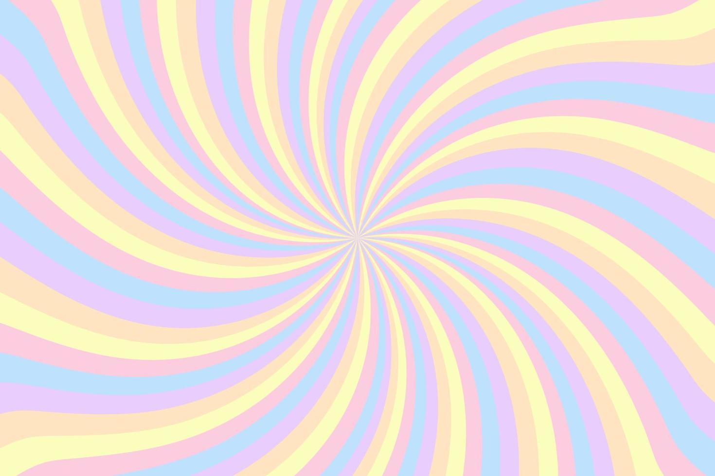 fondo de remolino de arco iris con estrellas. arco iris de gradiente radial de espiral retorcida. ilustración vectorial pastel a rayas vector