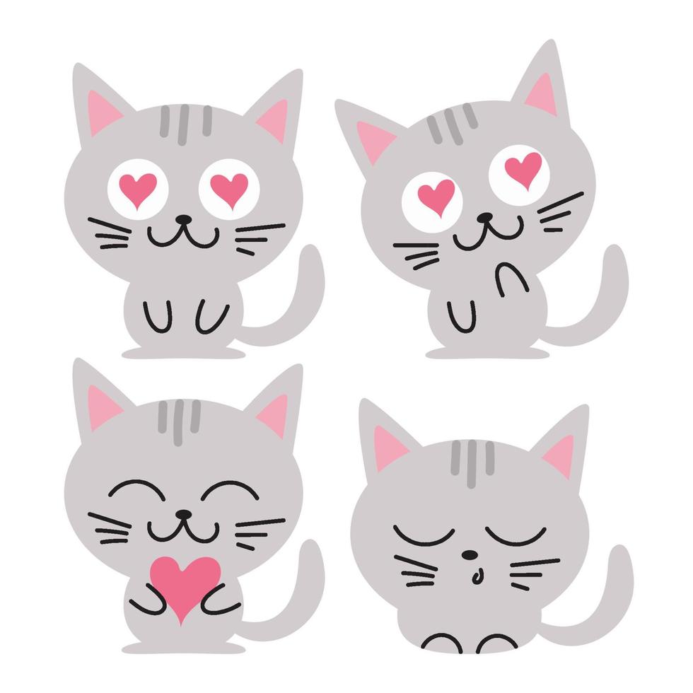 vector set of gray cats 16670908 Vector Art at Vecteezy