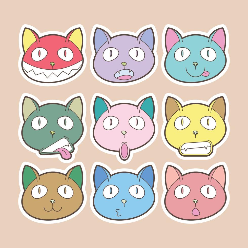 cute cat face vector