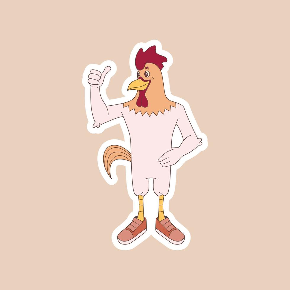 rooster and thumb vector