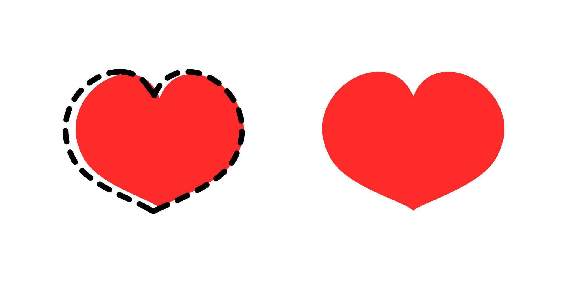 heart shape with dotted point and regular heart shape vector