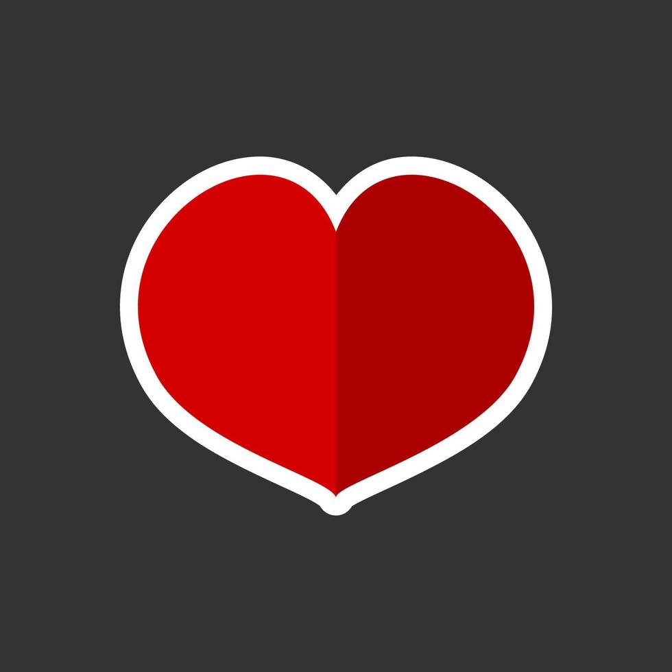 illustration of a love shape with a sticker style. vector images for valentine event.