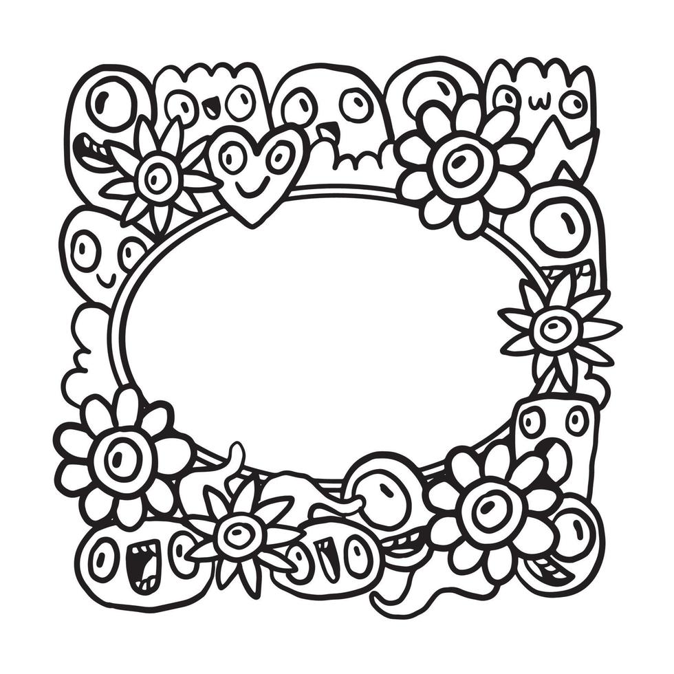 Hand drawn Abstrack doodle art frame vector