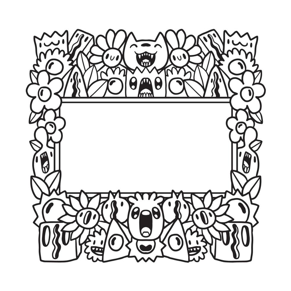 Hand drawn Abstrack doodle art frame vector