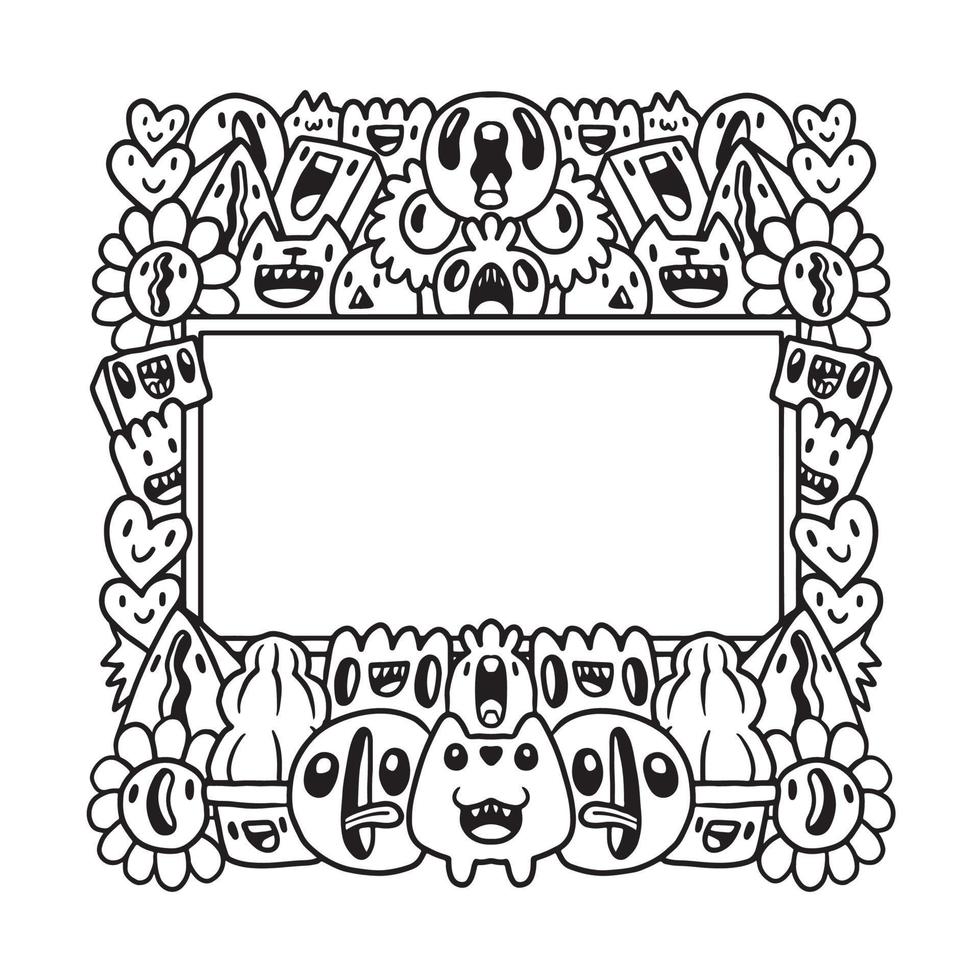 Hand drawn Abstrack doodle art frame vector