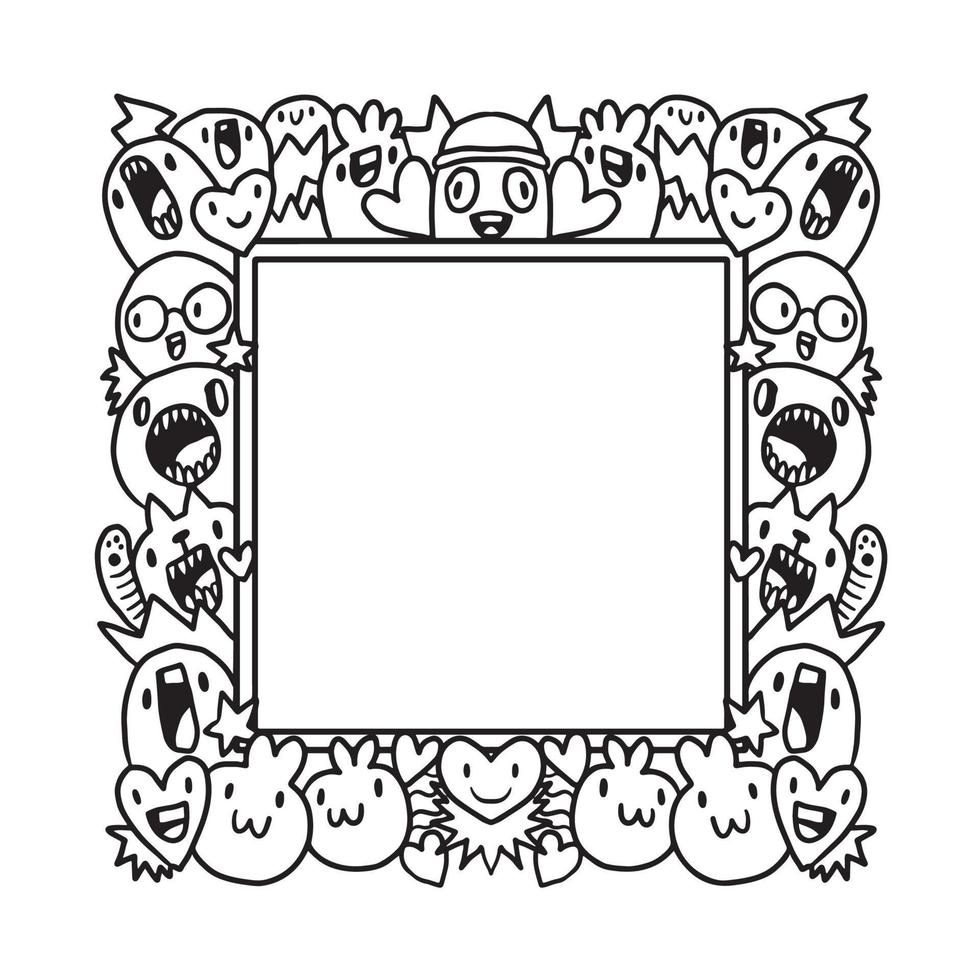 Hand drawn Abstrack doodle art frame vector