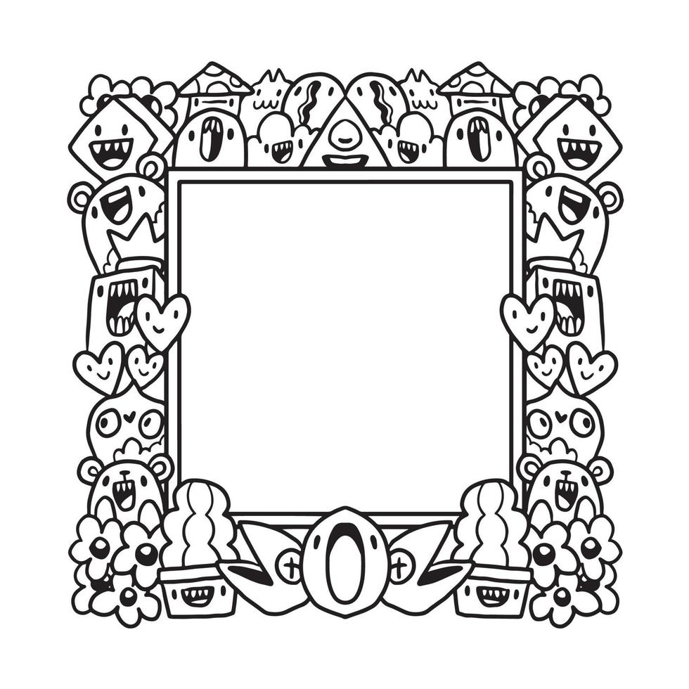 Hand drawn Abstrack doodle art frame vector