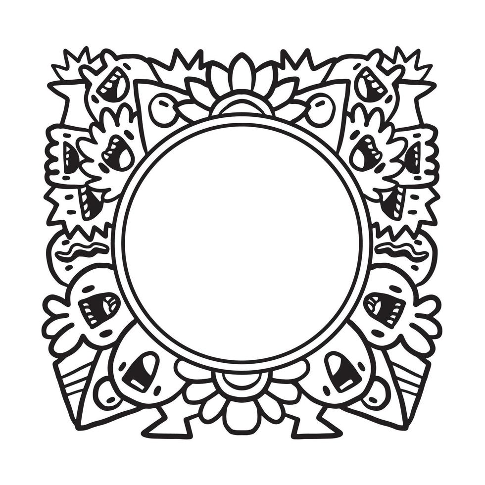 marco de círculo de arte de doodle dibujado a mano vector
