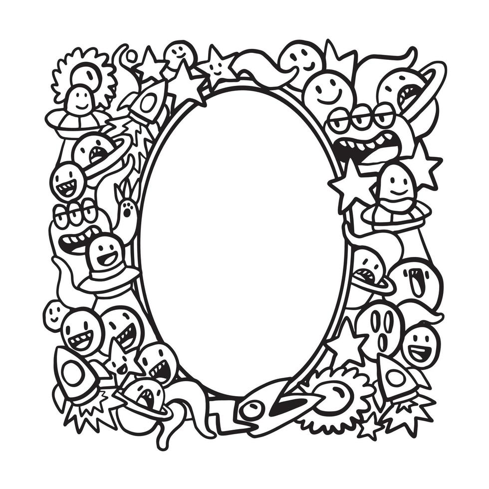 Hand drawn Abstrack doodle art frame vector