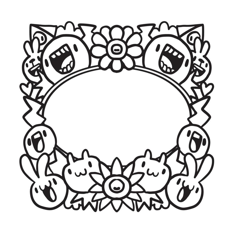 Hand drawn Abstrack doodle art frame vector