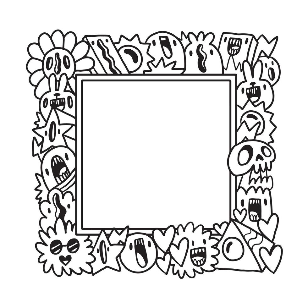 Hand drawn Abstrack doodle art frame vector