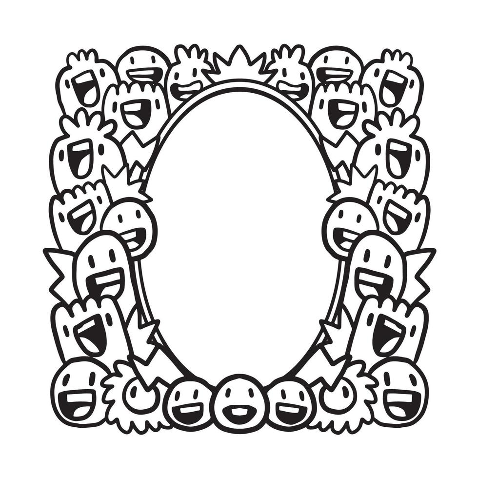 Hand drawn Abstrack doodle art frame vector