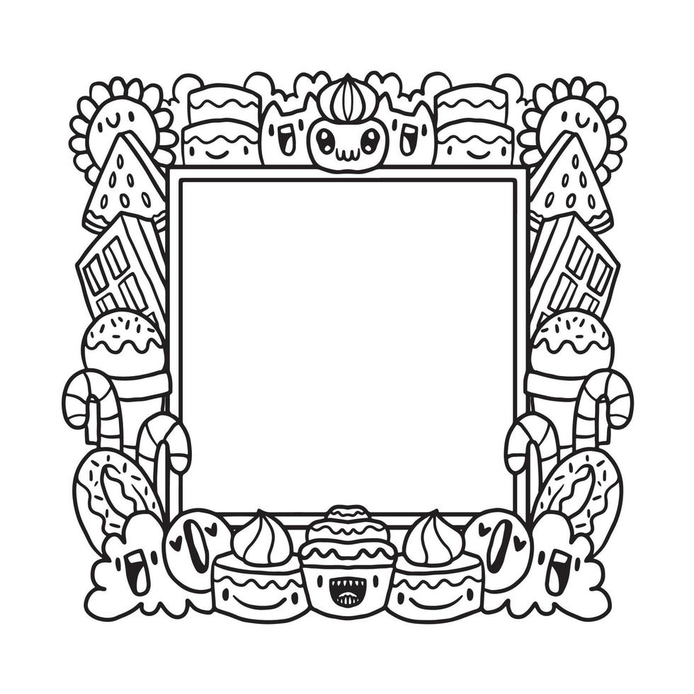 Hand drawn Abstrack doodle art frame vector