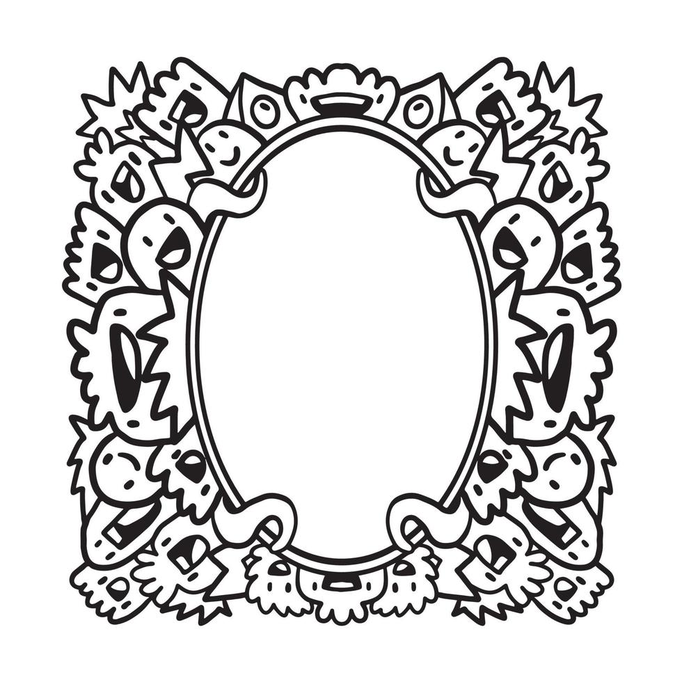Hand drawn Abstrack doodle art frame vector