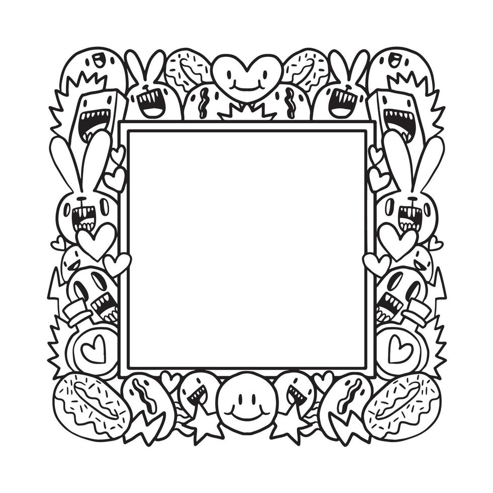 Hand drawn Abstrack doodle art frame vector