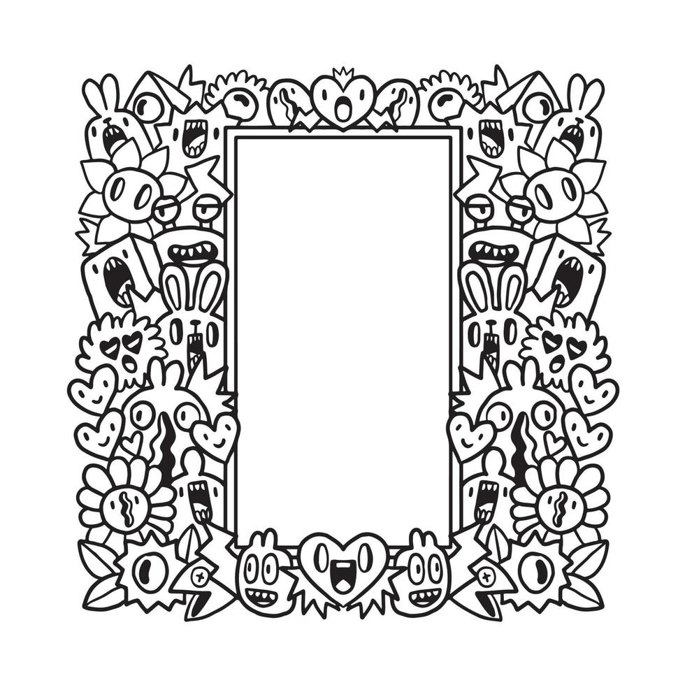 Hand drawn Abstrack doodle art frame vector