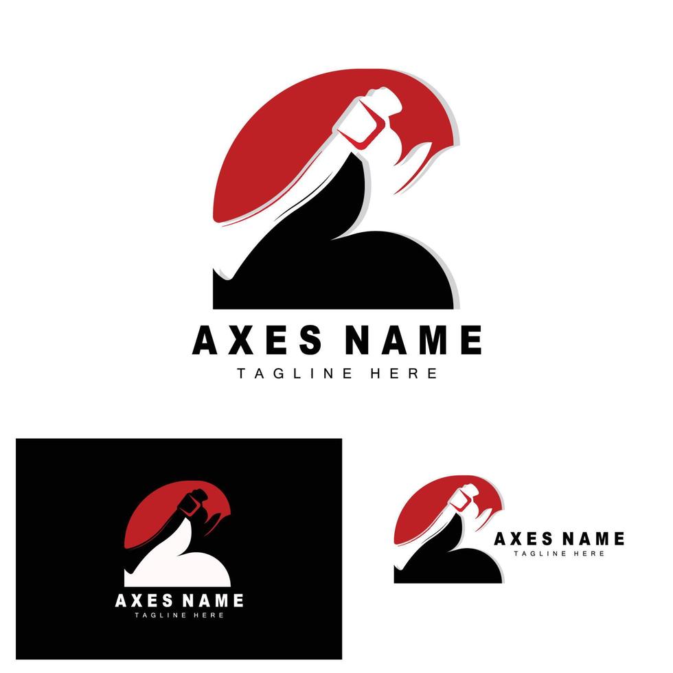 Ax Logo Design, War Tool Illustration and Woodcutter Vector