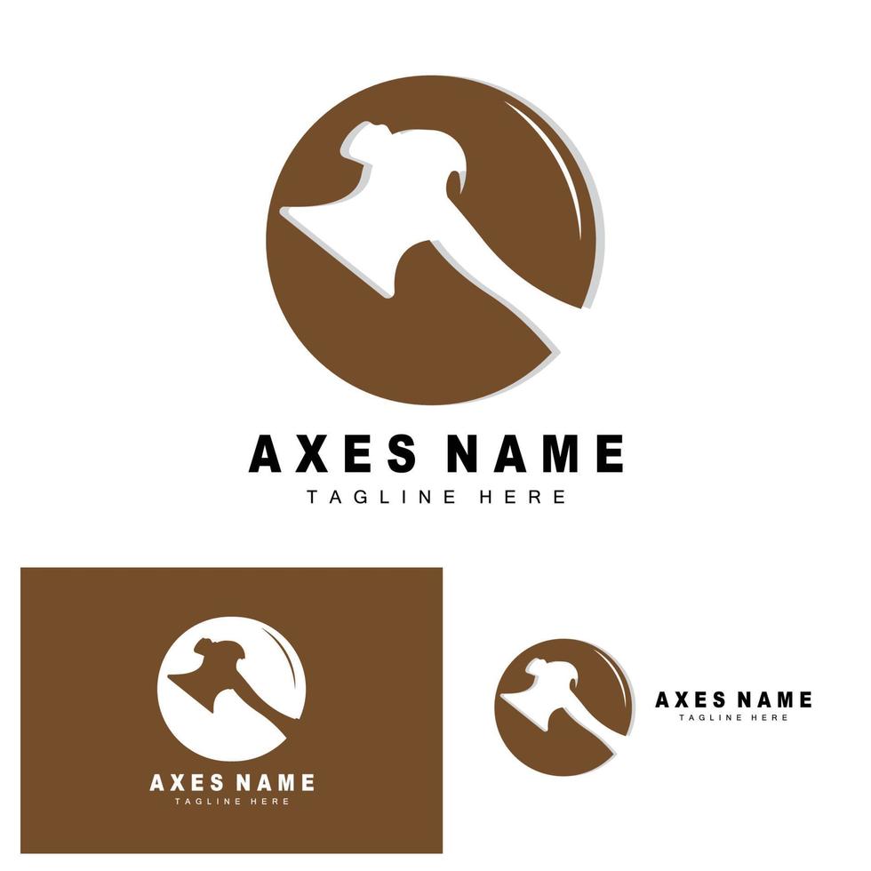 Ax Logo Design, War Tool Illustration and Woodcutter Vector